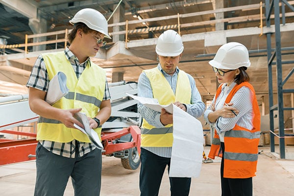 Construction workers on job site